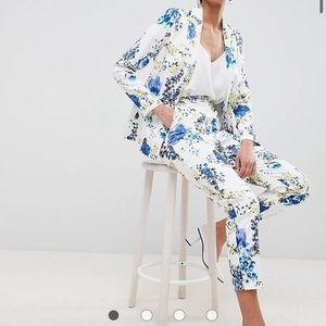 NWT ASOS DESIGN tailored floral print blazer (sz 8) + pants (sz 6)